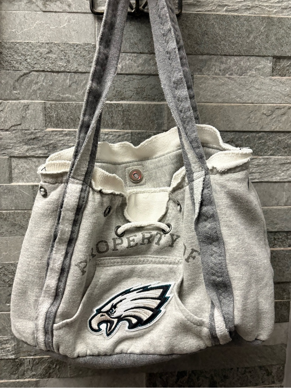 Philadelphia Eagles Gray hoodie Tote Bag - Team Logo Shoulder Bag